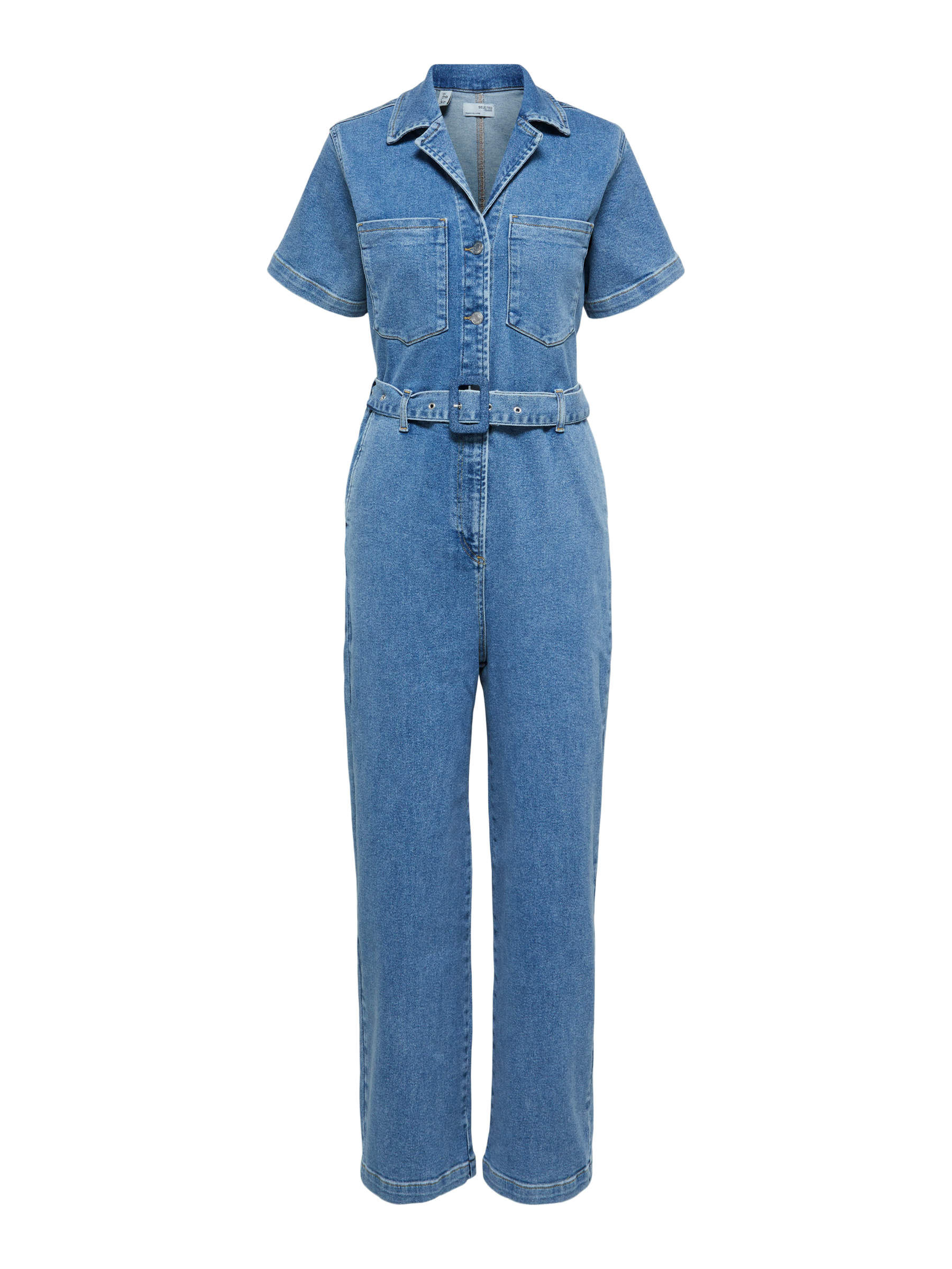 Selected Femme Denim Boiler Suit In Medium Blue Wash for ผู้หญิง